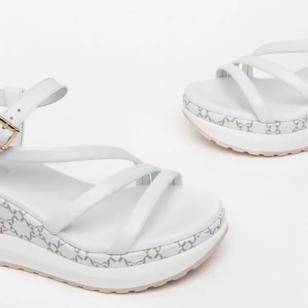 NeroGiardini Leather Wedge in White