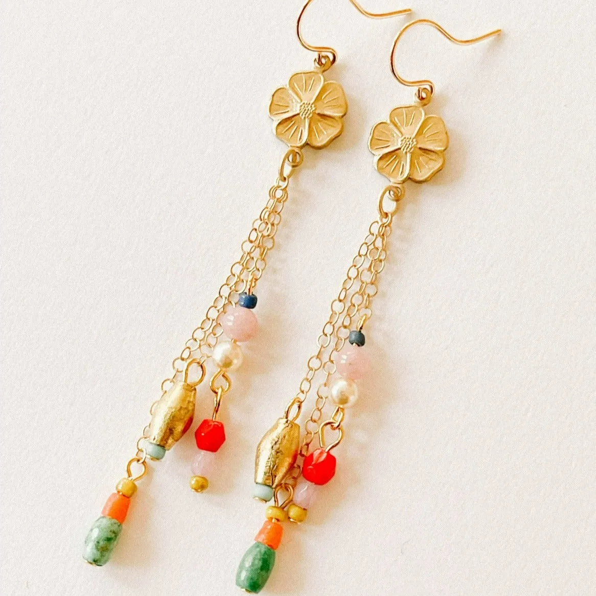 Nest Pretty Things | Long Flower Charm Earrings