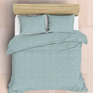 Nest Soft Touch Essentials Duvet Cover Set - Graphic Geo Duck Egg