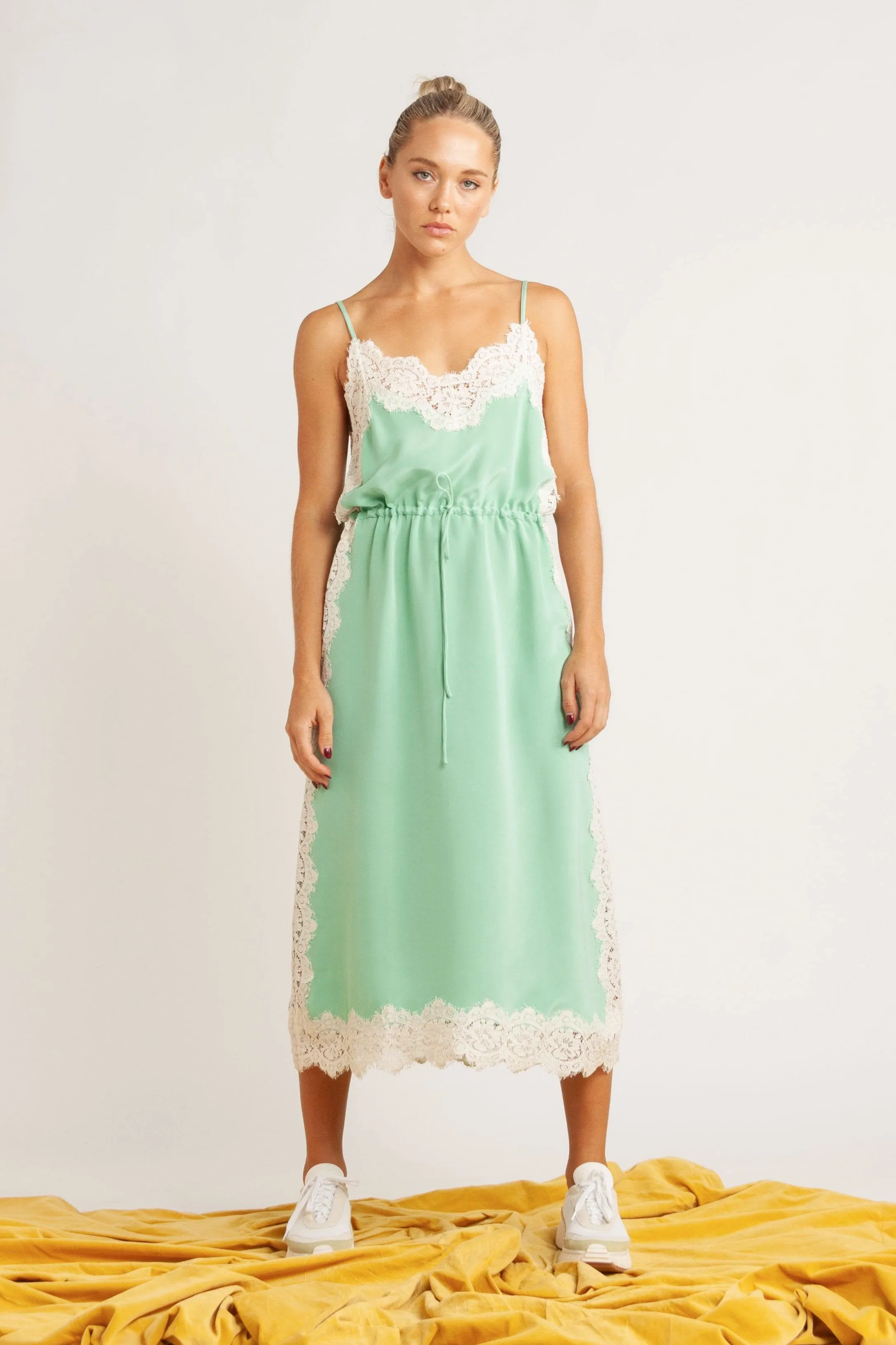 Nettie Silk & Lace Cami Dress