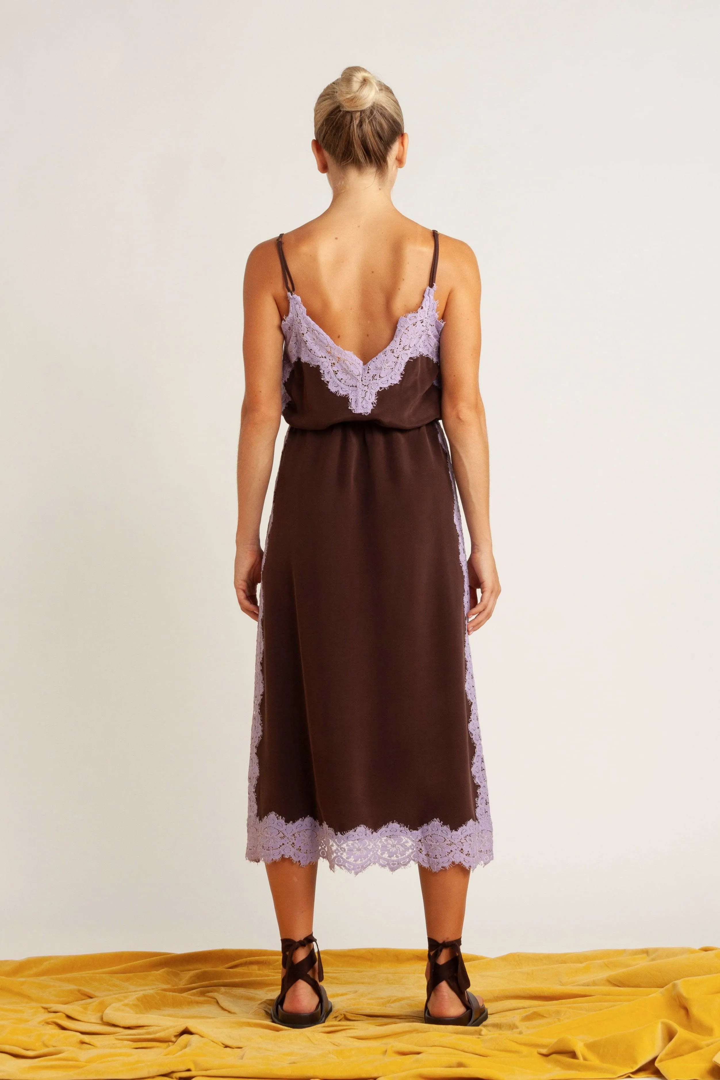 Nettie Silk & Lace Cami Dress