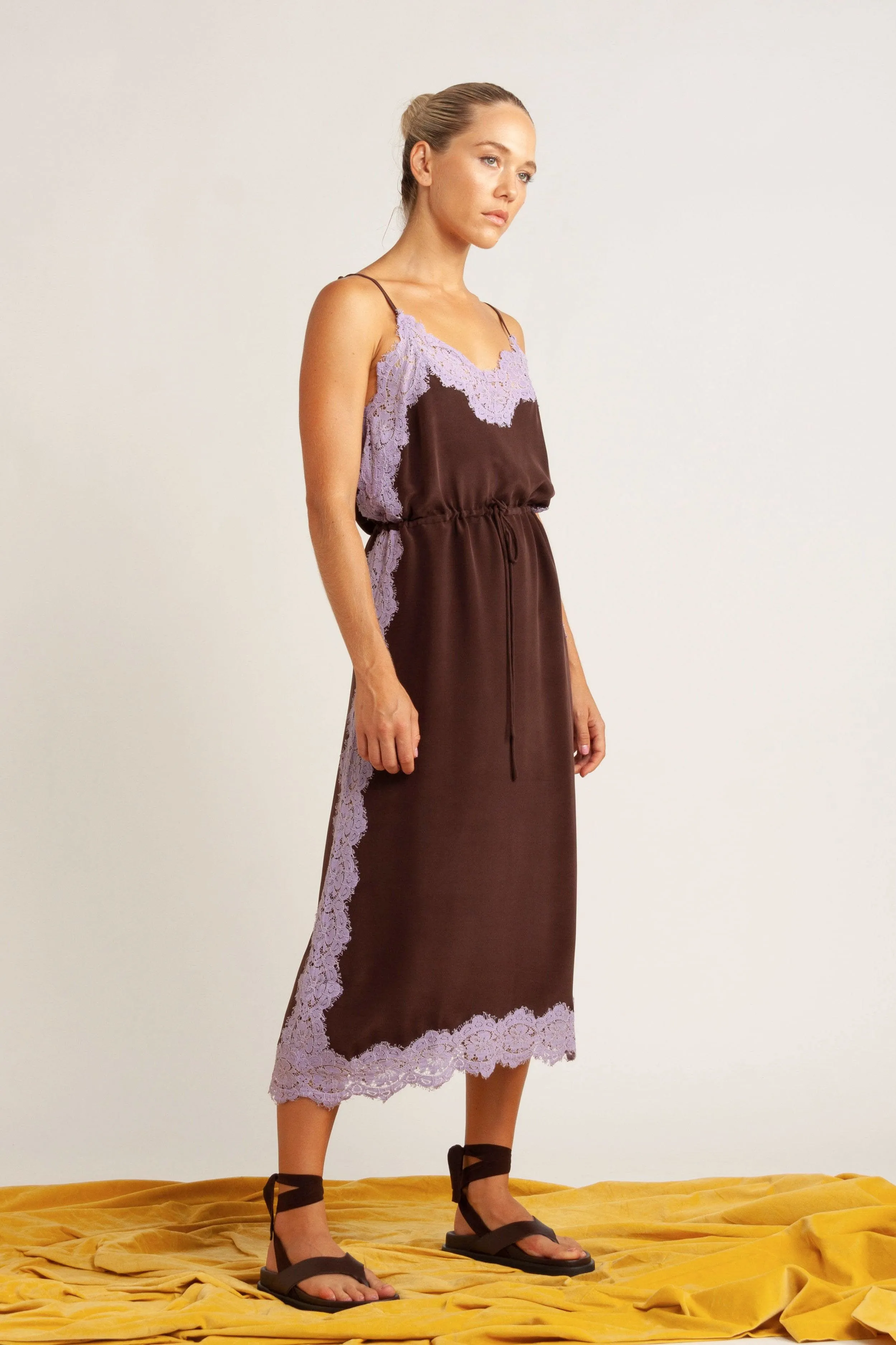 Nettie Silk & Lace Cami Dress