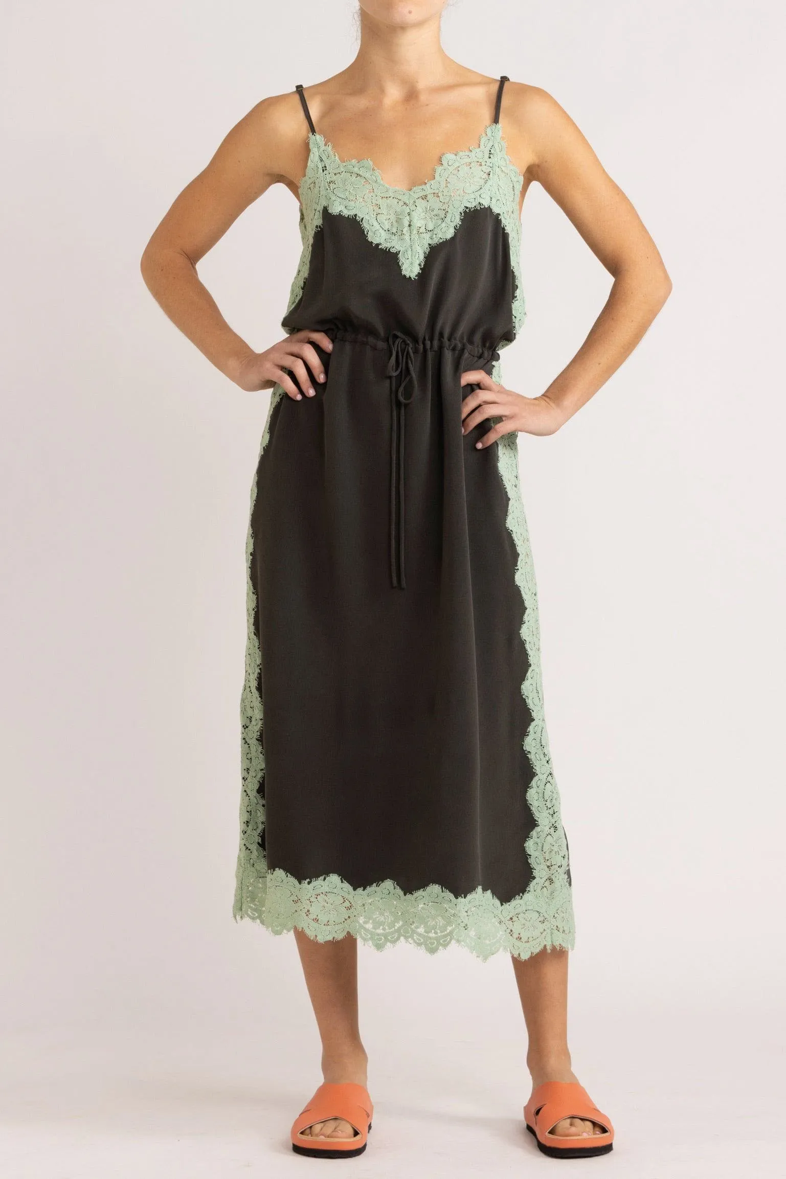 Nettie Silk & Lace Cami Dress