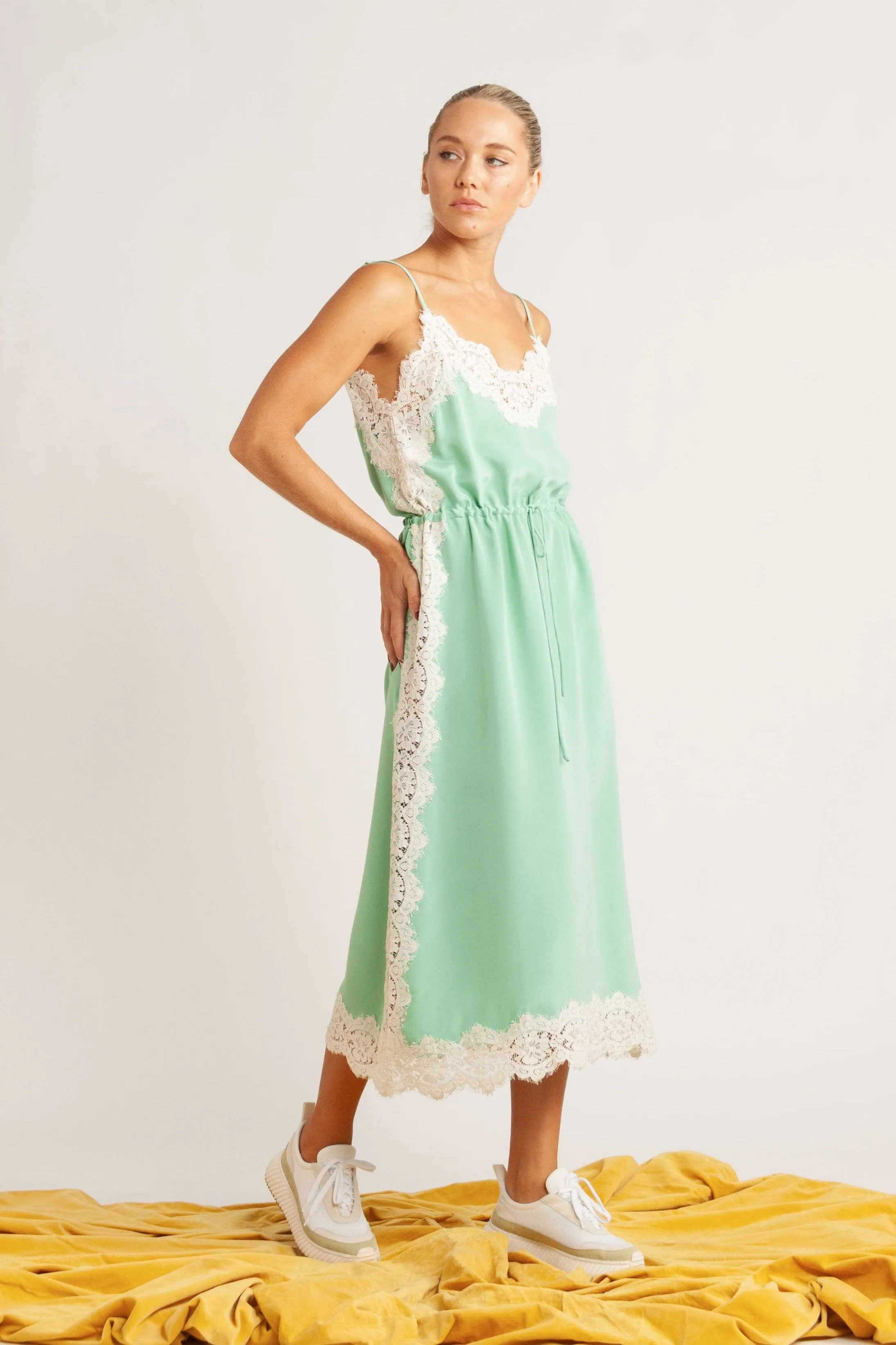 Nettie Silk & Lace Cami Dress