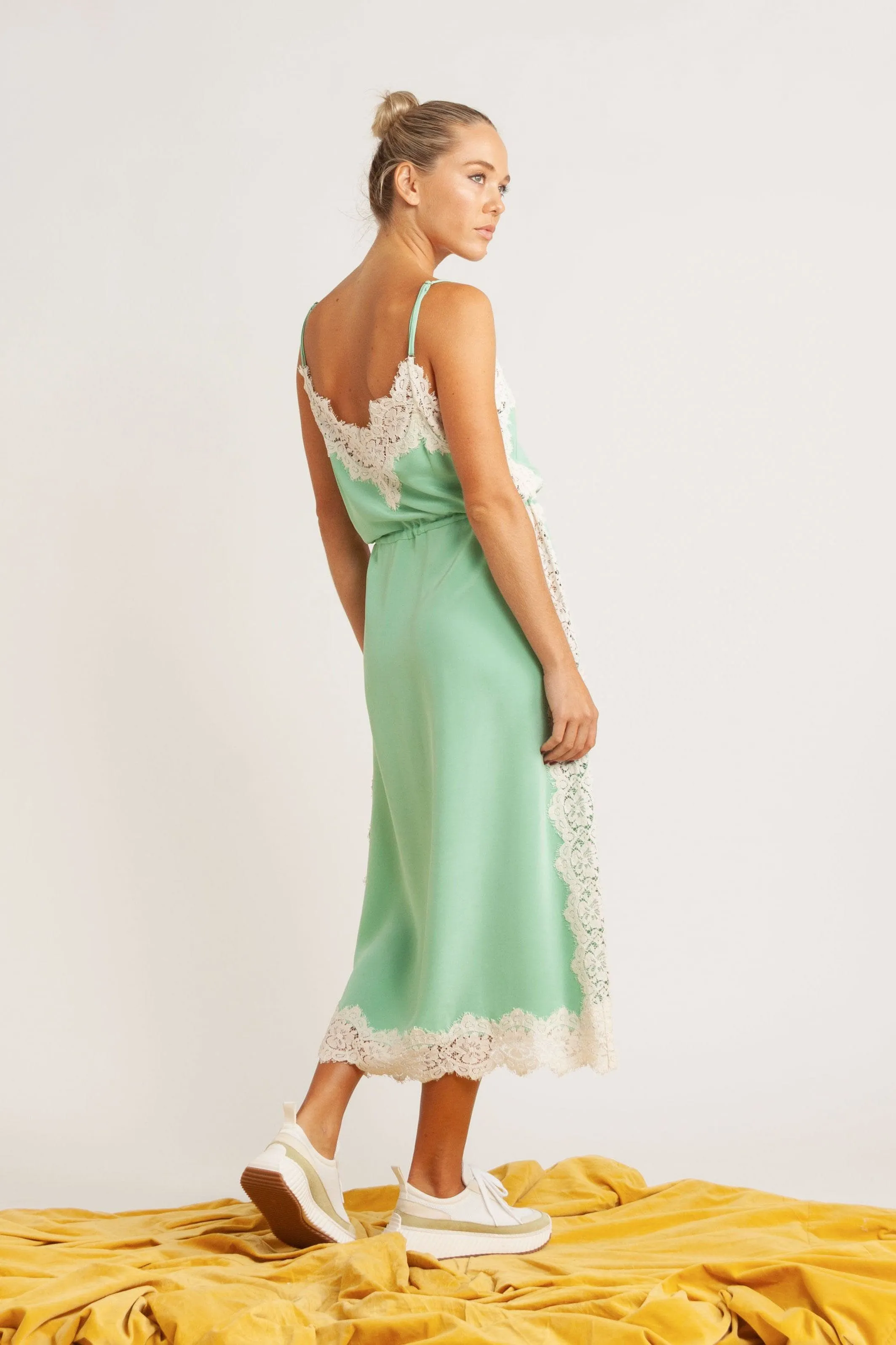 Nettie Silk & Lace Cami Dress