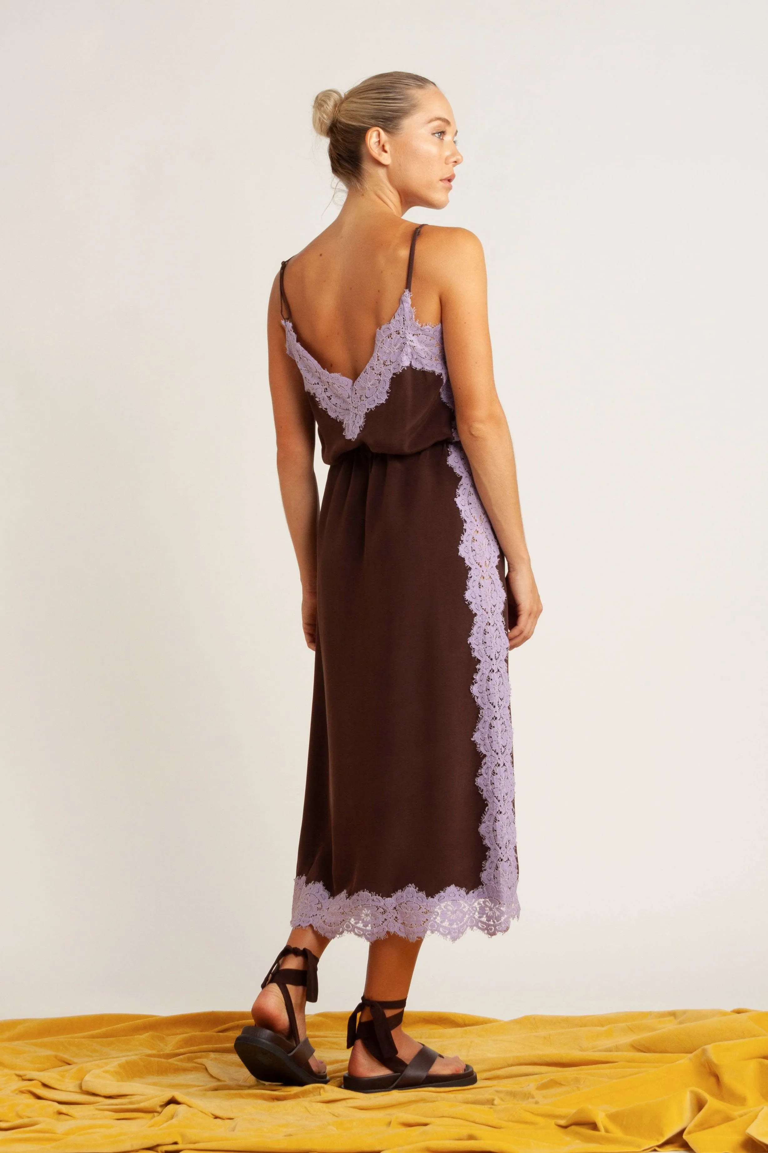 Nettie Silk & Lace Cami Dress