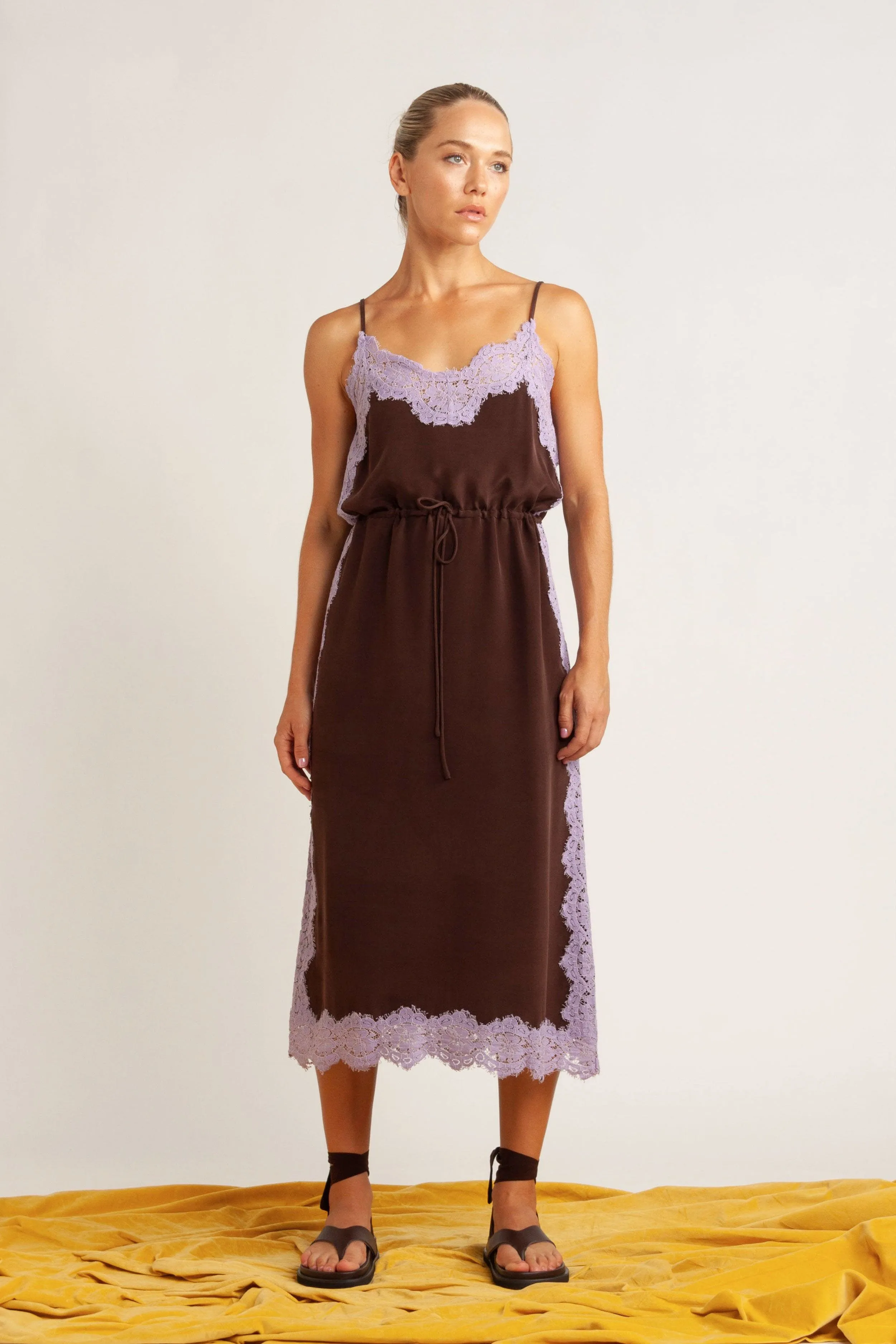 Nettie Silk & Lace Cami Dress