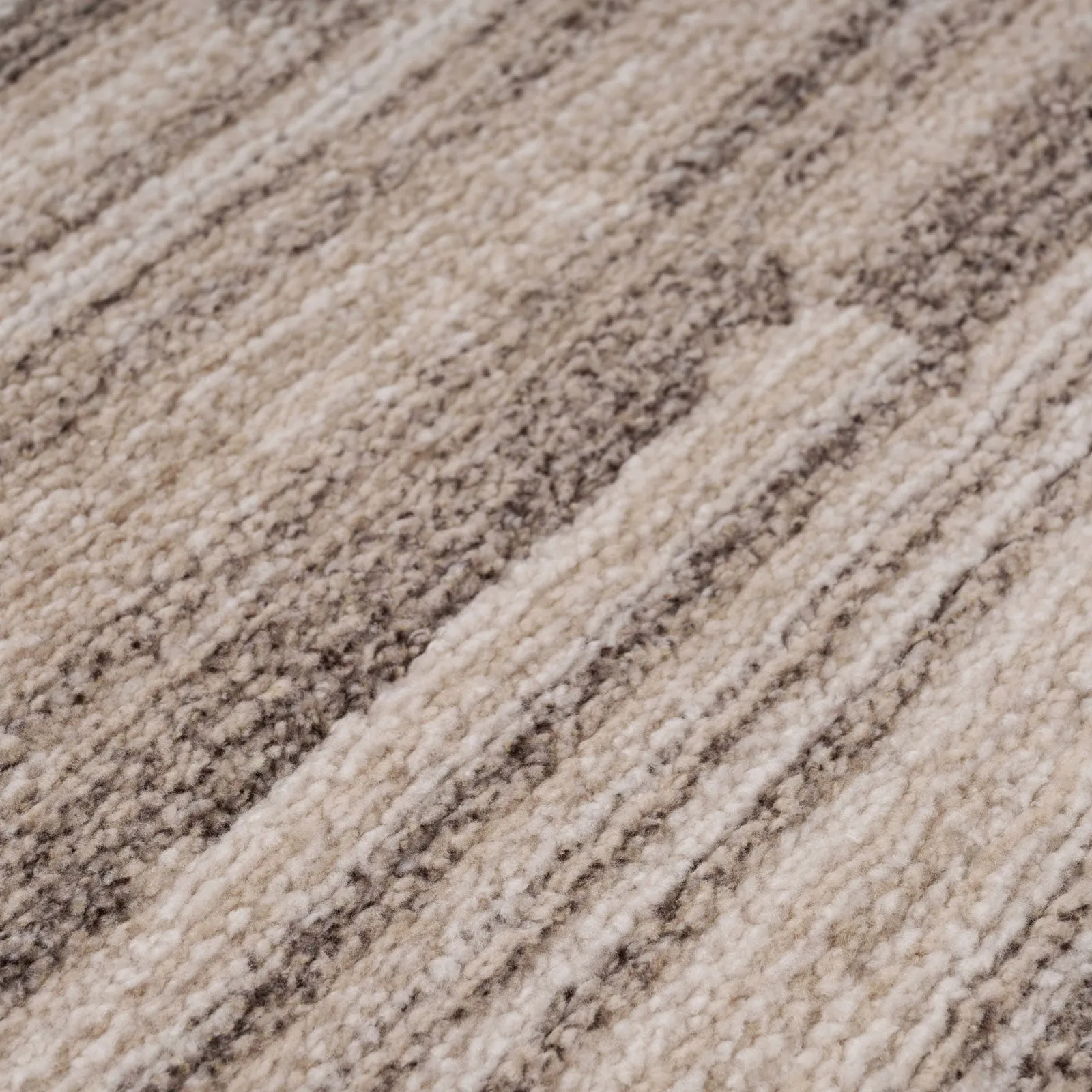 Neutral Beige Linear Living Room Rug - Elias