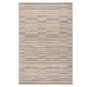 Neutral Beige Linear Living Room Rug - Elias