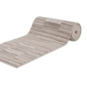 Neutral Beige Linear Runner Rug