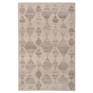 Neutral Diamond Pattern Runner Rug