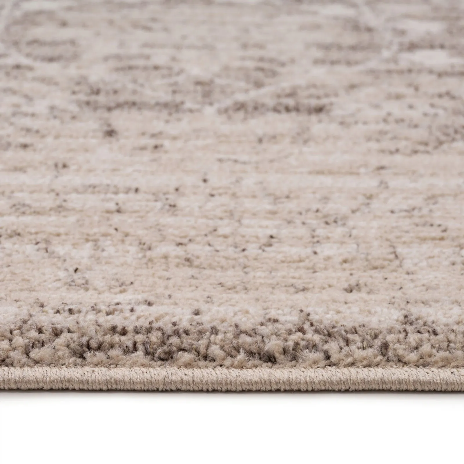 Neutral Floral Living Room Rug - Leonie