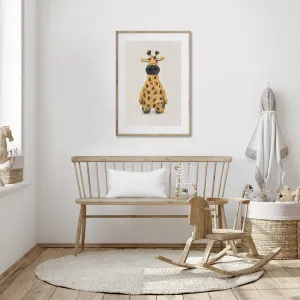 Neutral Giraffe Safari Nursery Print