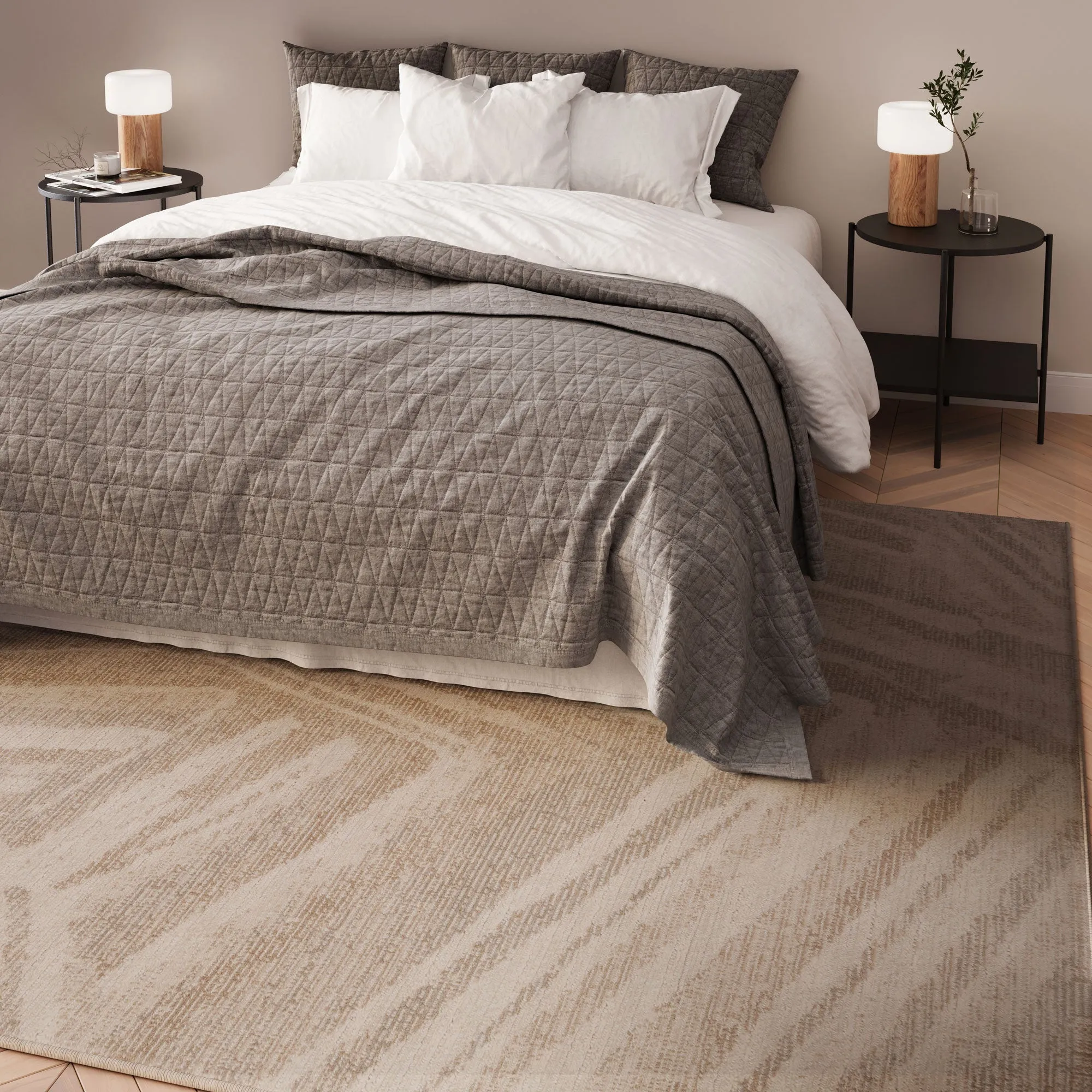 Neutral Lines Area Rug - Ines