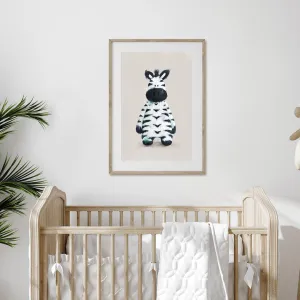 Neutral Safari Zebra Nursery Print