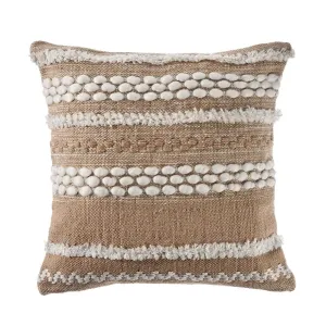 Neutral Textured Embroidered  LR07454 Throw Pillow