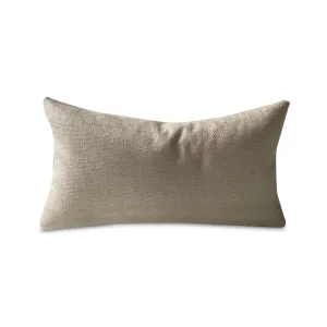 Neutral Woven Solid Lumbar Pillow Cover 15x26