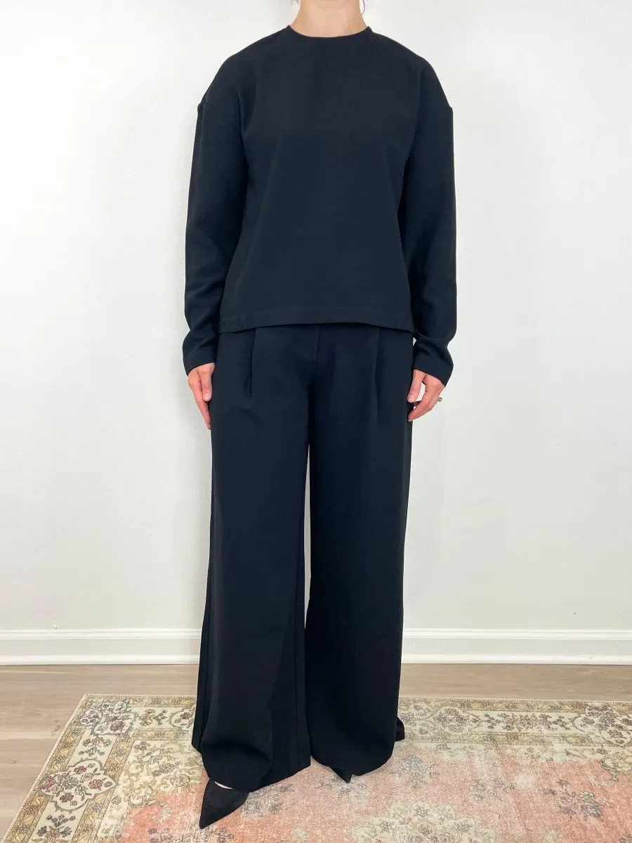 Neve Trouser in Black Crepe