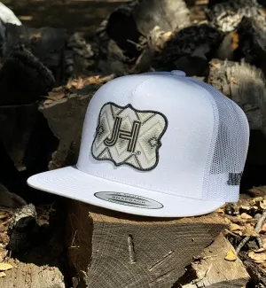 New 2024 Jobes Hats- All White Grey Aztec patch