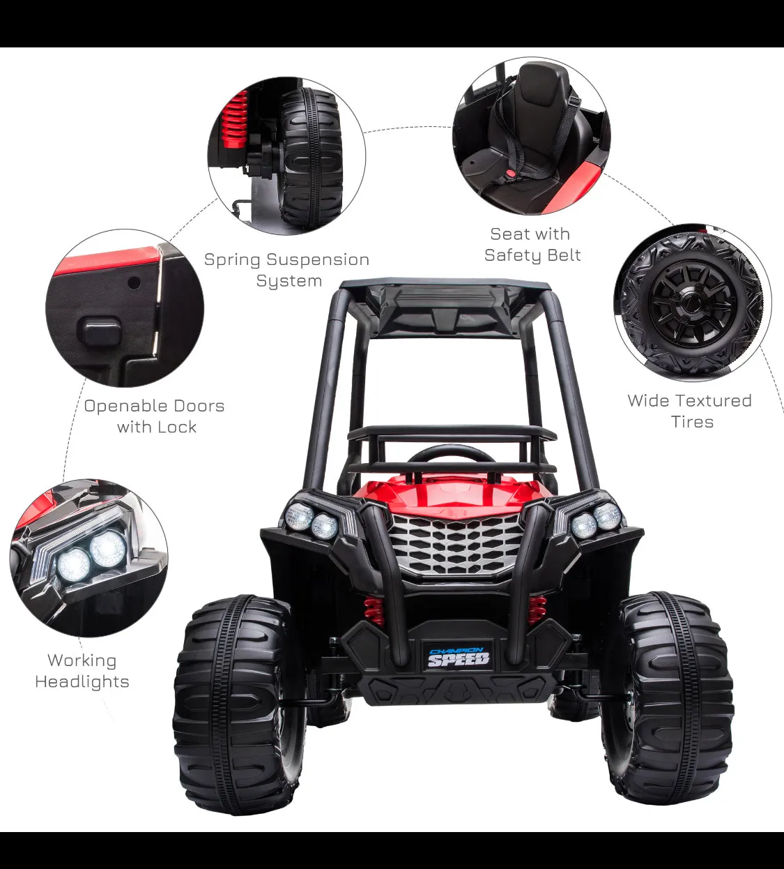 New 2025 | Off-Road 12V Utv | Suspension | Upgraded | Rubber Tires | Remote