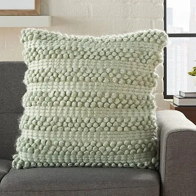 New - 20"x20" Oversize Woven Striped Life Styles Square Throw Pillow Pastel Green - Mina Victory