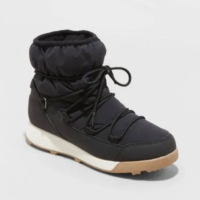 New - All In Motion Women's Lace-Up Ankle Winter Boots Water-Repellent