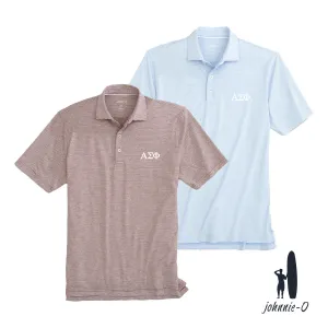 New! Alpha Sig Johnnie-O Striped Polo