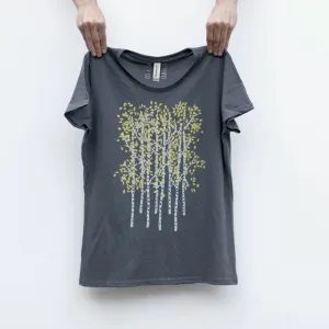 NEW! Aspen Trees Fall Leaves Rolled Cuff Muscle Tee in Heather Gray by Blackbird Supply Co.