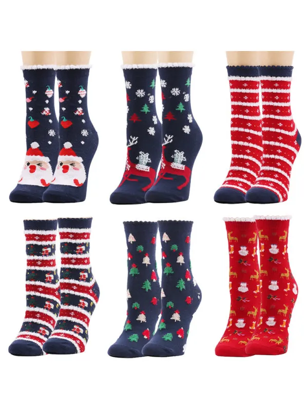 New autumn and winter woolen socks Christmas mid-calf socks Christmas socks