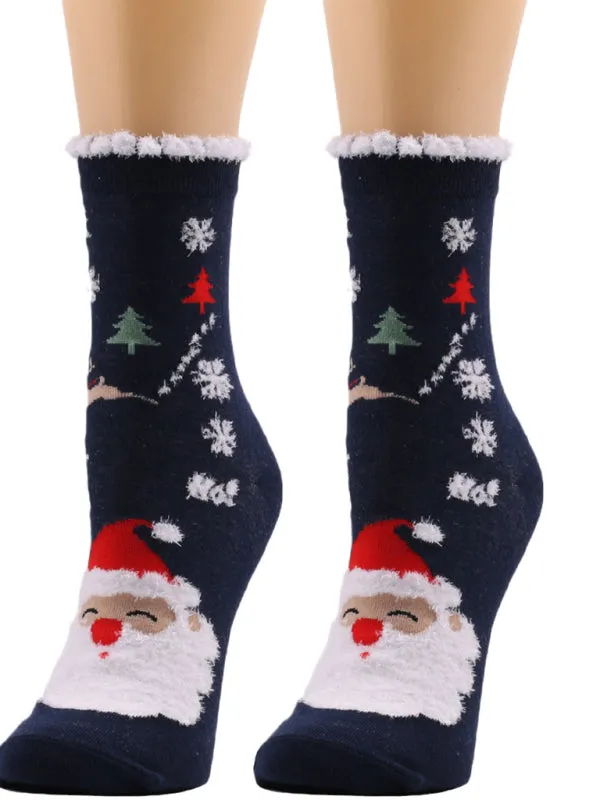 New autumn and winter woolen socks Christmas mid-calf socks Christmas socks