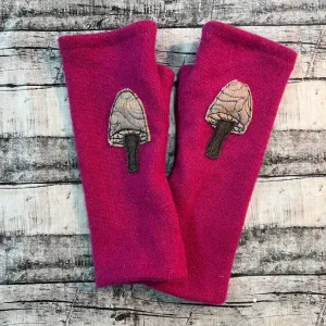 NEW! Cashmere Fingerless Gloves with Mushroom by Sardine Clothing Co.