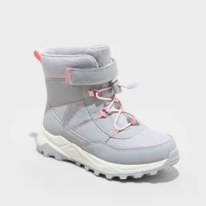 New - Cat & Jack Kids Faux Fur Hook-And-Loop Ankle Hiker Winter Boots Waterproof