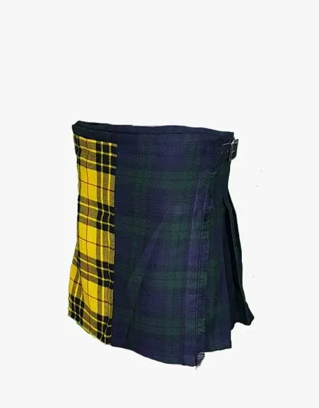 NEW DESIGN TARTAN KILT WOMENS IN YELLOW AND BLACK