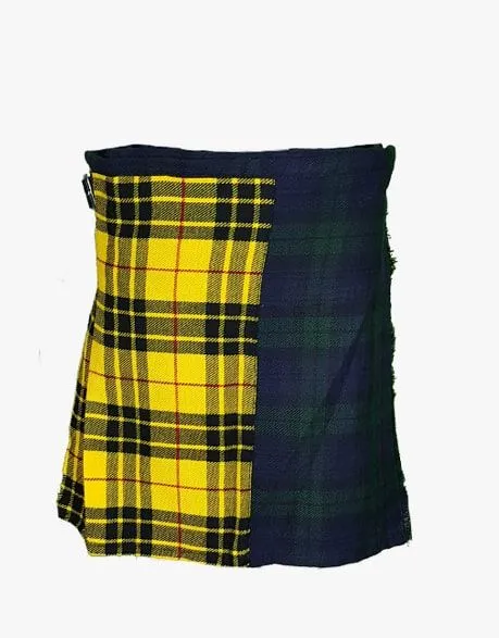 NEW DESIGN TARTAN KILT WOMENS IN YELLOW AND BLACK