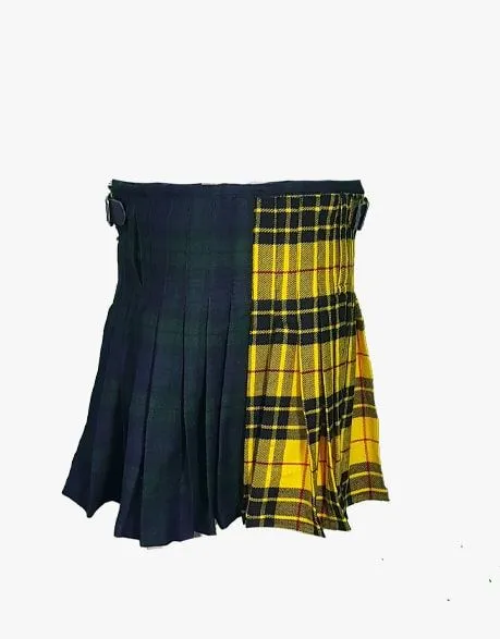 NEW DESIGN TARTAN KILT WOMENS IN YELLOW AND BLACK