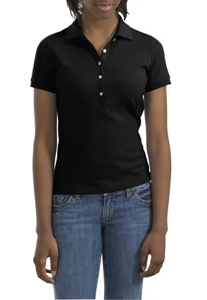 NEW  District Threads - Ladies Stretch Pique Polo.  DT3010