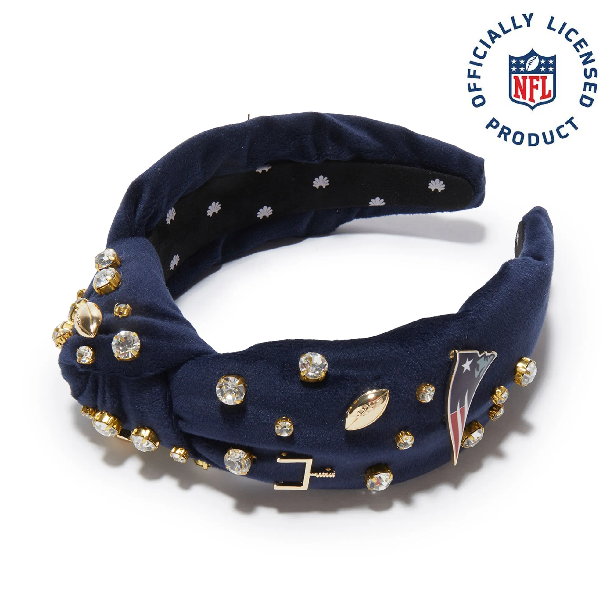 NEW ENGLAND PATRIOTS LELE SADOUGHI X NFL NAVY EMBELLISHED KNOTTED HEADBAND