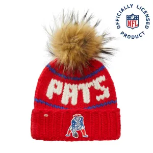 NEW ENGLAND PATRIOTS LELE SADOUGHI X NFL RED RETRO BEANIE FAUX FUR POM