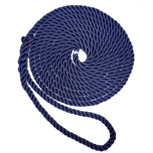 New England Ropes 3/8" X 25 Premium Nylon 3 Strand Dock Line - Navy Blue [C6053-12-00025]