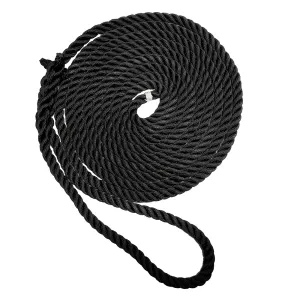 New England Ropes 5/8" X 50 Premium Nylon 3 Strand Dock Line - Black [C6054-20-00050]