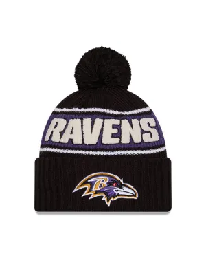 New Era Men's NFL Baltimore Ravens Sideline 24 Sport Pom Knit Toque