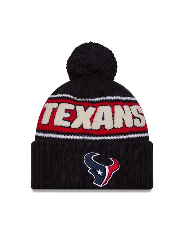 New Era Men's NFL Houston Texans Sideline 24 Sport Pom Knit Toque