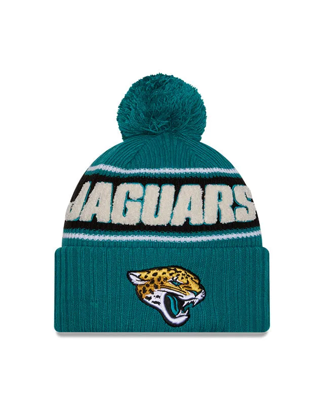 New Era Men's NFL Jacksonville Jaguars Sideline 24 Sport Pom Knit Toque