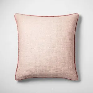 New - Euro Textured Chambray Cotton Pillow Sham Rose - Casaluna