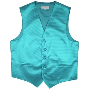 New formal men's tuxedo vest waistcoat only striped pattern prom wedding turquoise