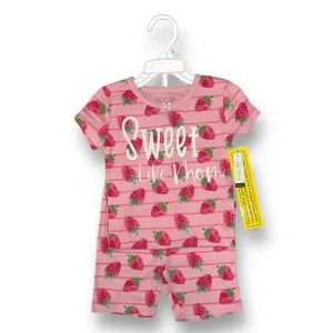 NEW! Girls Rachel Zoe Size 4T Pink Strawberry Print 2-Pc Pajamas