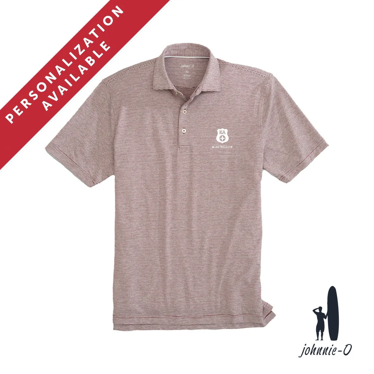 New! Kappa Alpha Personalized Johnnie-O Striped Polo