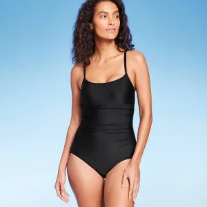 New - Kona Sol Women's Front One Piece Swimsuit Full Coverage Tank Swimwear