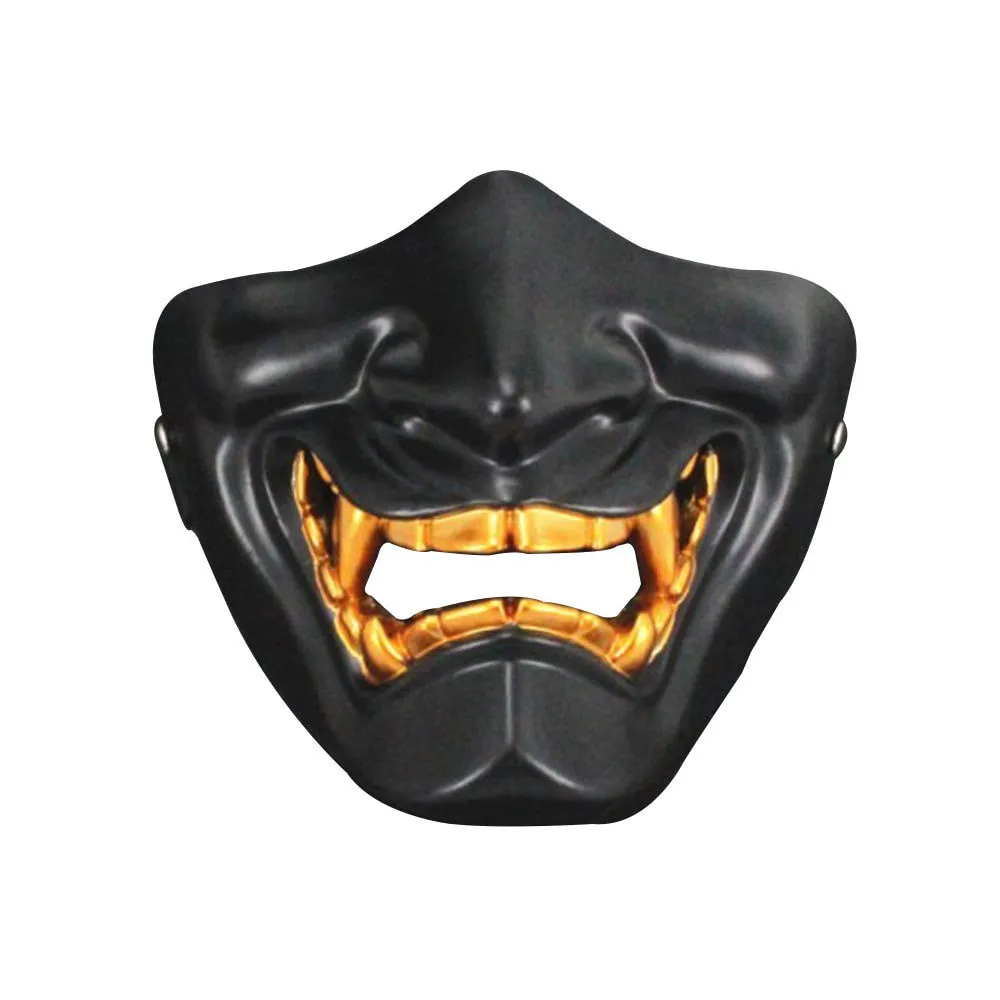 New Mask Game Half Face Airsoft Oni Mask Halloween маска самур Cosplay Evil Demon Kabuki Samurai Hannya Prajna Resin