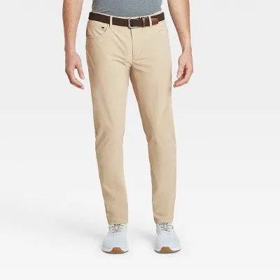 New - Men's Big & Tall Golf Slim Pants - All in Motion Khaki 40x32